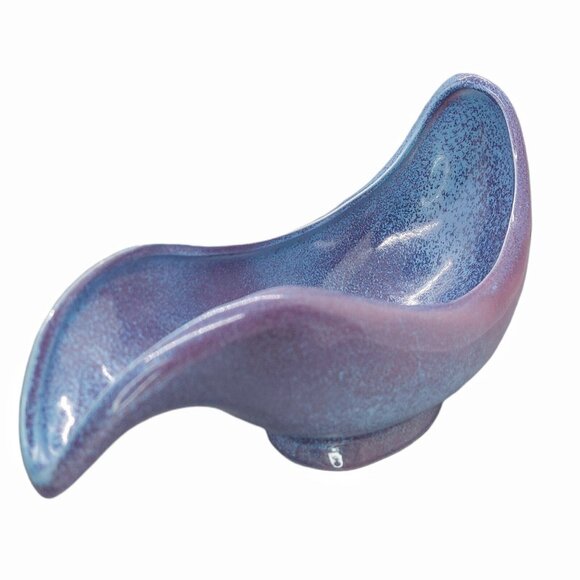 MCM Red Wing Pottery Console Planter Vase Purple Pink Speckle Vintage 1950s - Picture 9 of 13